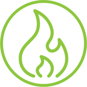 Green icon representing that a product is A1 Fire Rated