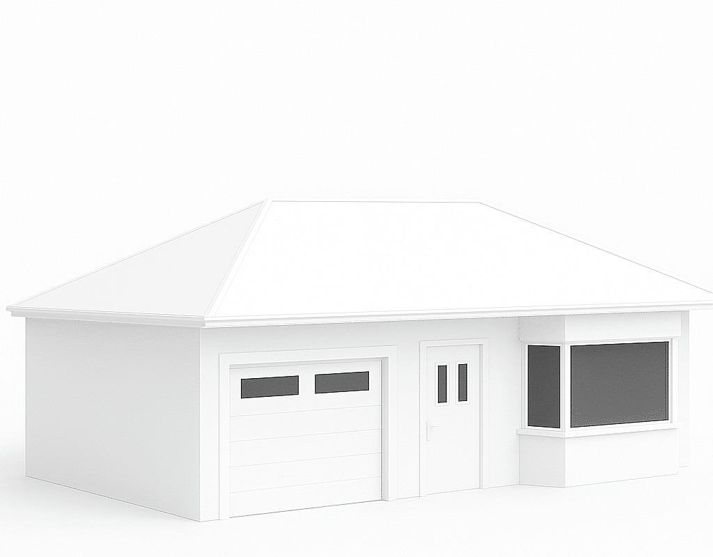 Architectural sketch of a bungalow