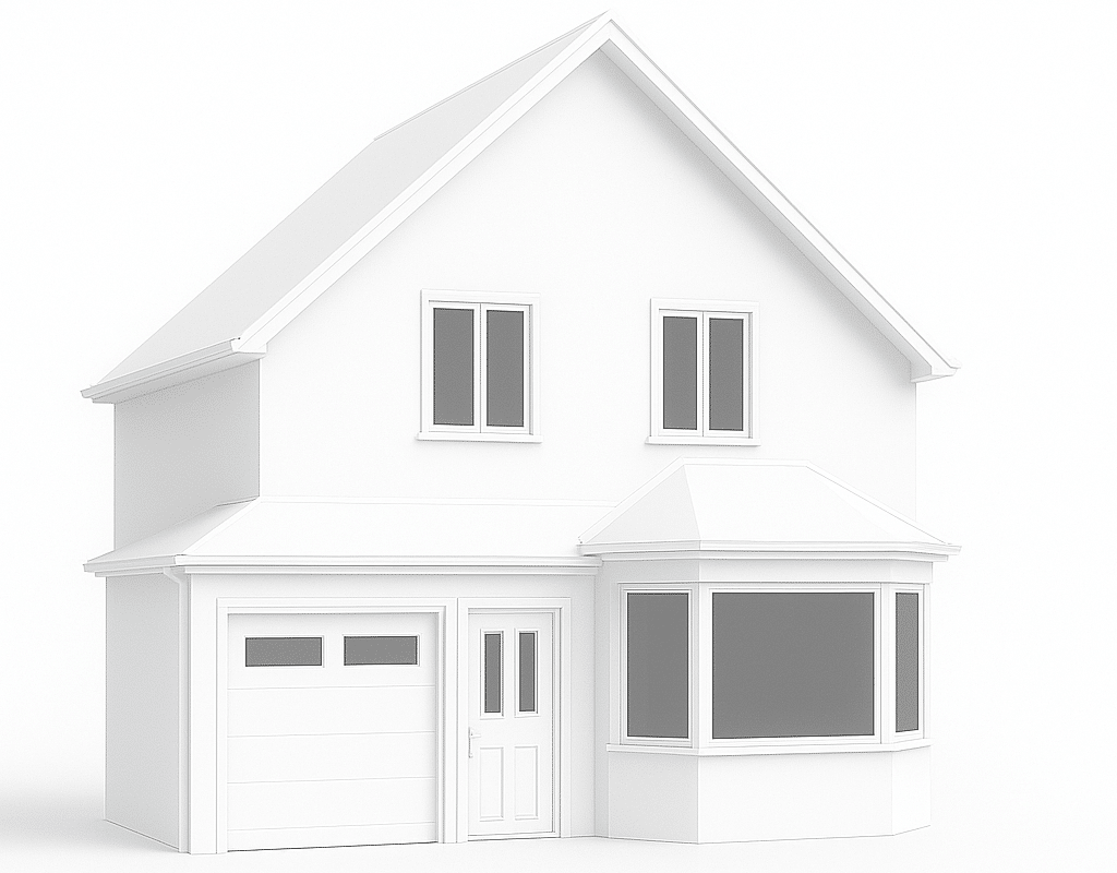 Architectural sketch of a detached house