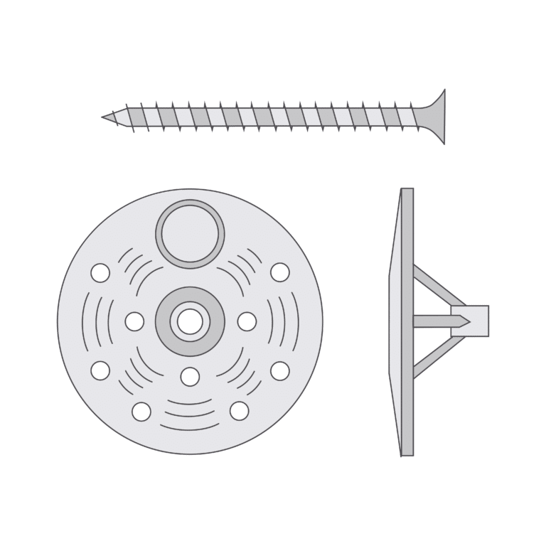 EWI Insulation Screw Fixing Metal Pin – Timber or Fibre Cement