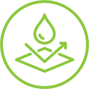 Green icon representing that a product is Moisture Resistant