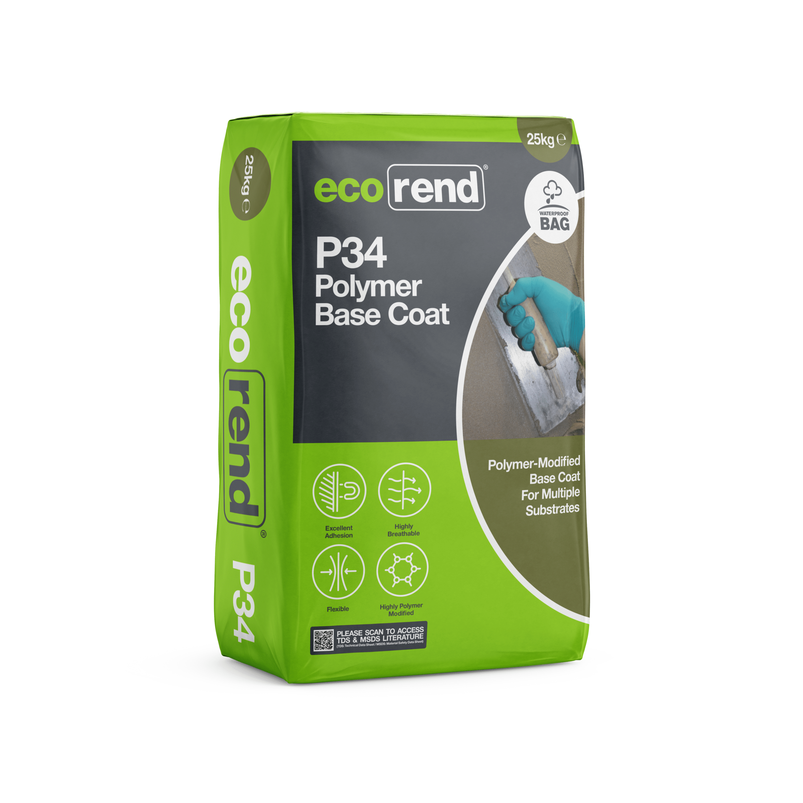 ecorend P34 Polymer Base Coat A bag of ecorend P34 Polymer Base Coat