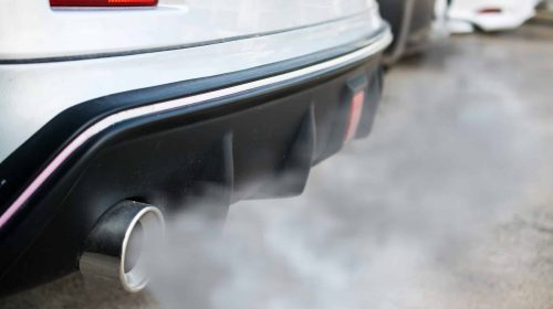 Car exhaust emitting thick smoke