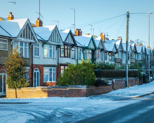 Terraced houses in the winter