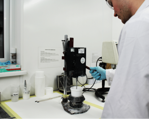 A scientist working in a lab