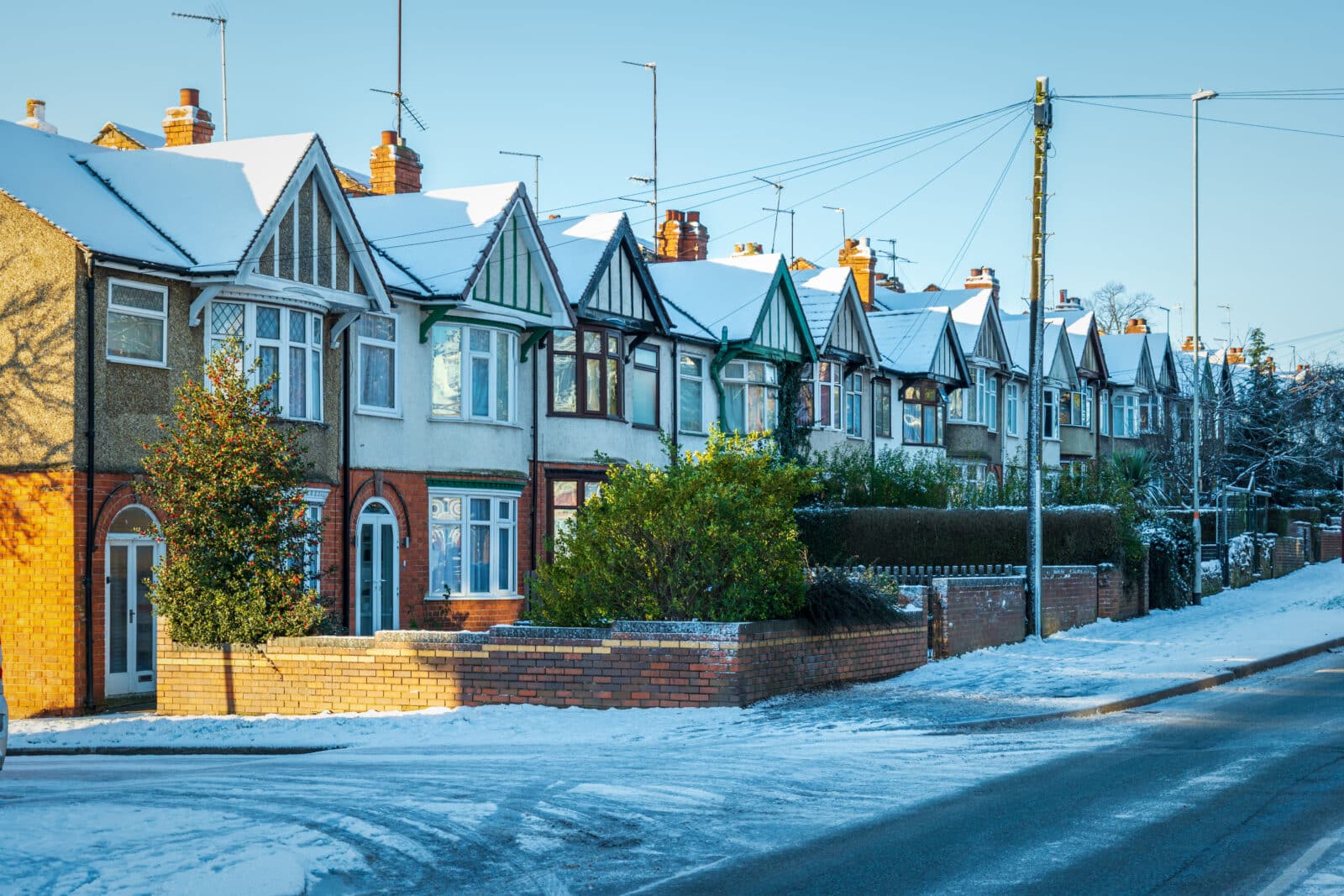 Terraced houses in the winter