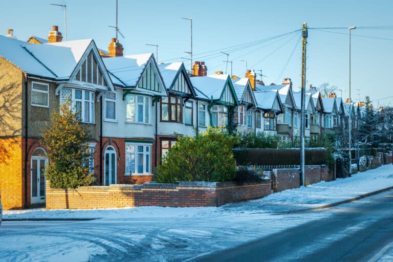 Terraced houses in the winter