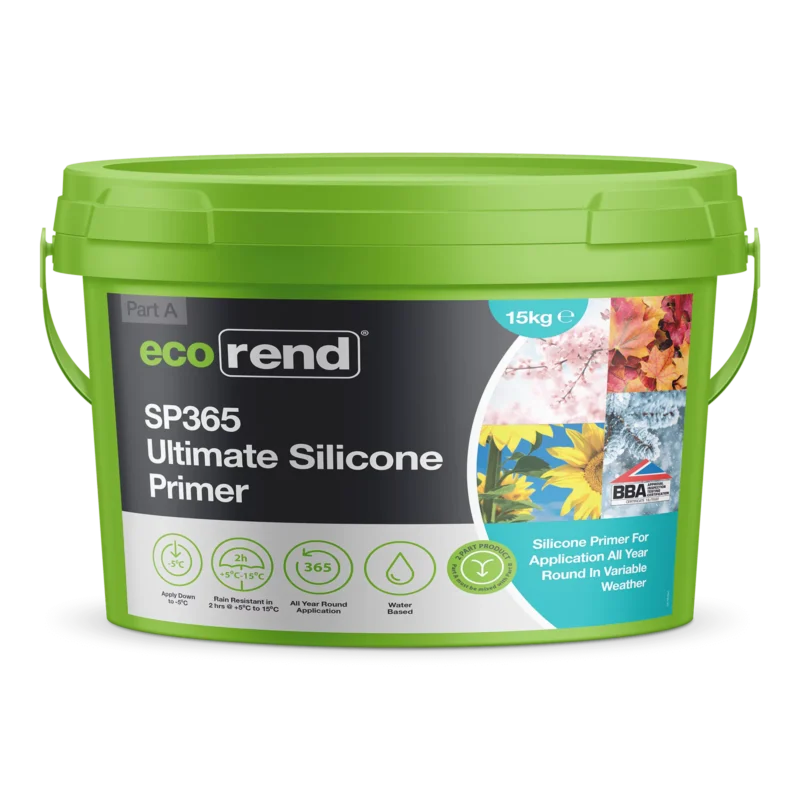 Green bucket of silicone primer